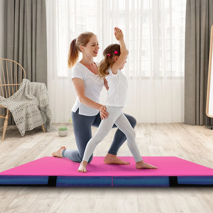 Folding Gymnastic Mat with PU Leather Cover and Carrying Handles