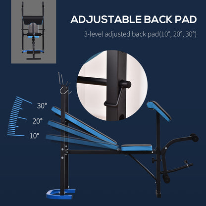 Adjustable Weight Bench with Leg Developer Barbell Rack for Home Gym Fitness