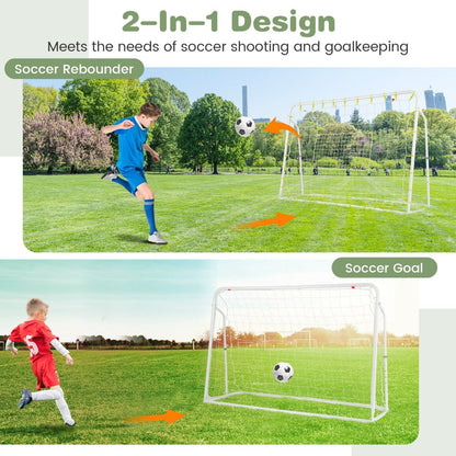 2-In-1 Kids Soccer Rebounder and Soccer Goal for Kids Aged 6+ Years Old