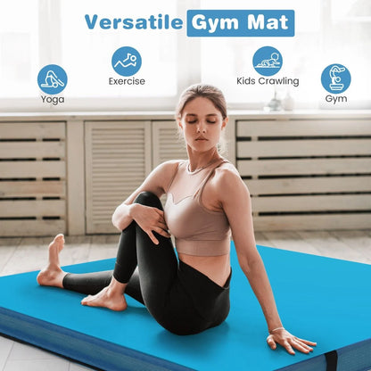 Folding Gymnastic Mat with PU Leather Cover and Carrying Handles