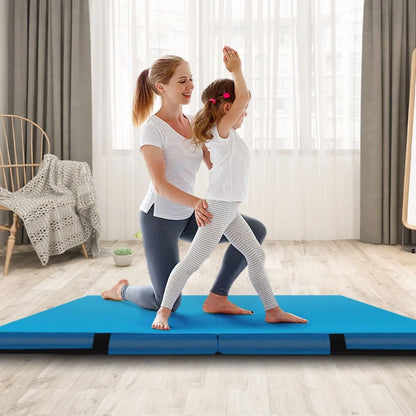 Folding Gymnastic Mat with PU Leather Cover and Carrying Handles