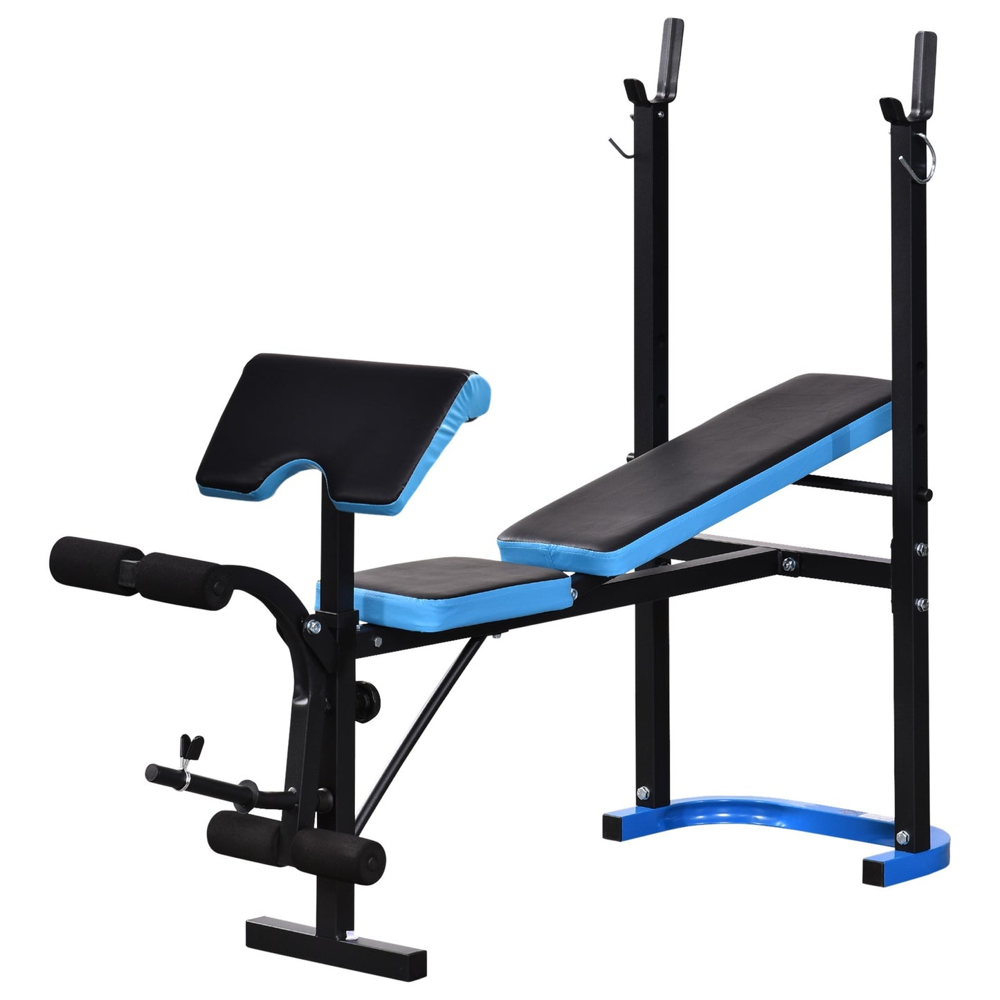Adjustable Weight Bench with Leg Developer Barbell Rack for Home Gym Fitness