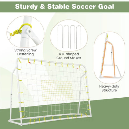 2-In-1 Kids Soccer Rebounder and Soccer Goal for Kids Aged 6+ Years Old